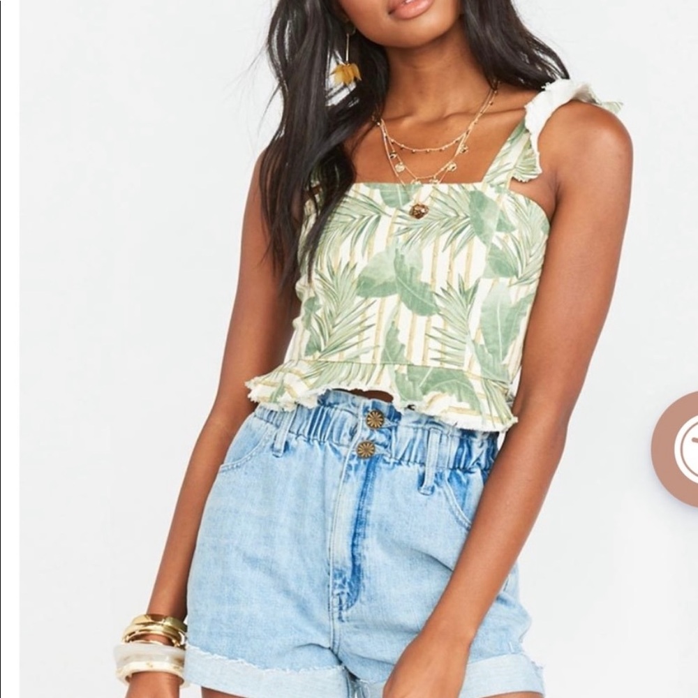 Show me Your Mumu Palm Tree Crop Top